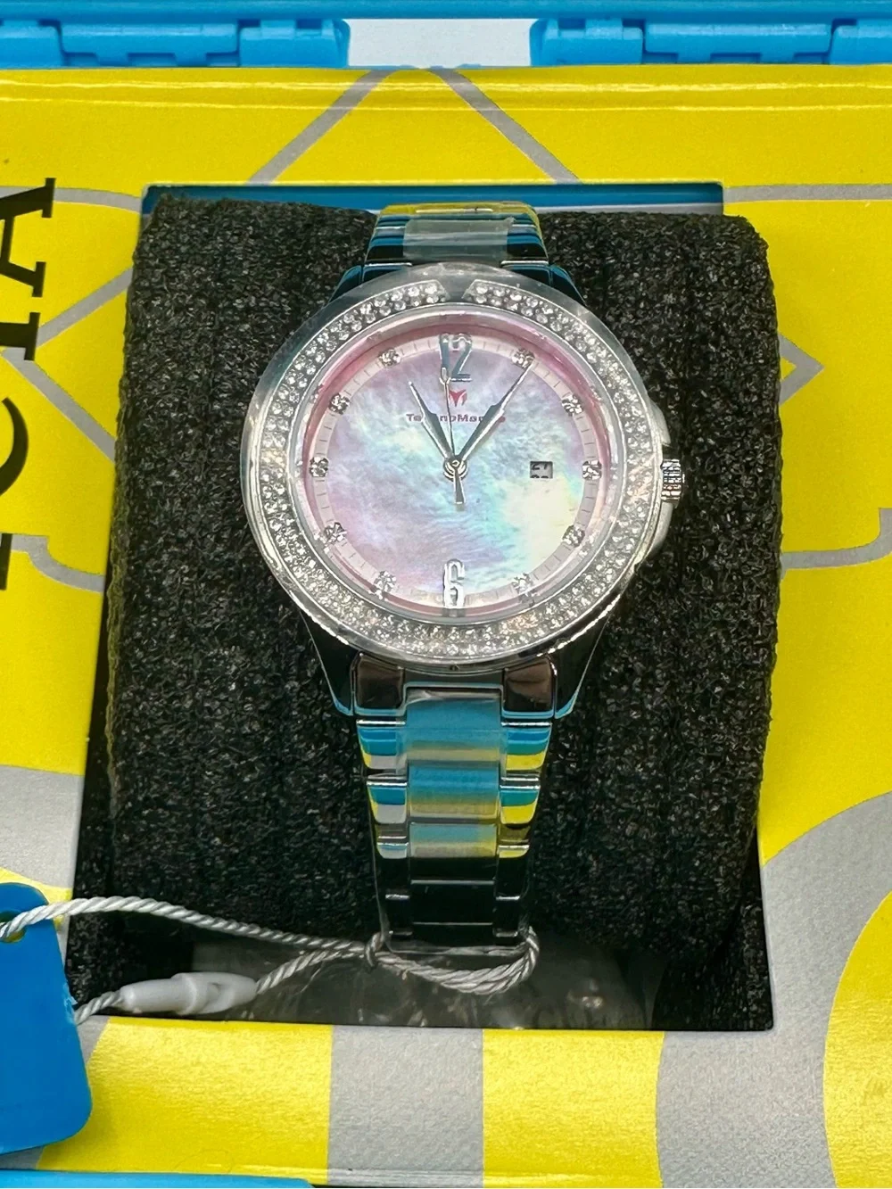 NEW Technomarine Luna Tides Steel Watch Pink Mother of Pearl Dial 33mm TM-826013